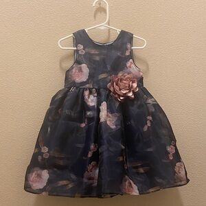 Laura Ashley pink and blue tulle floral dress size 3T